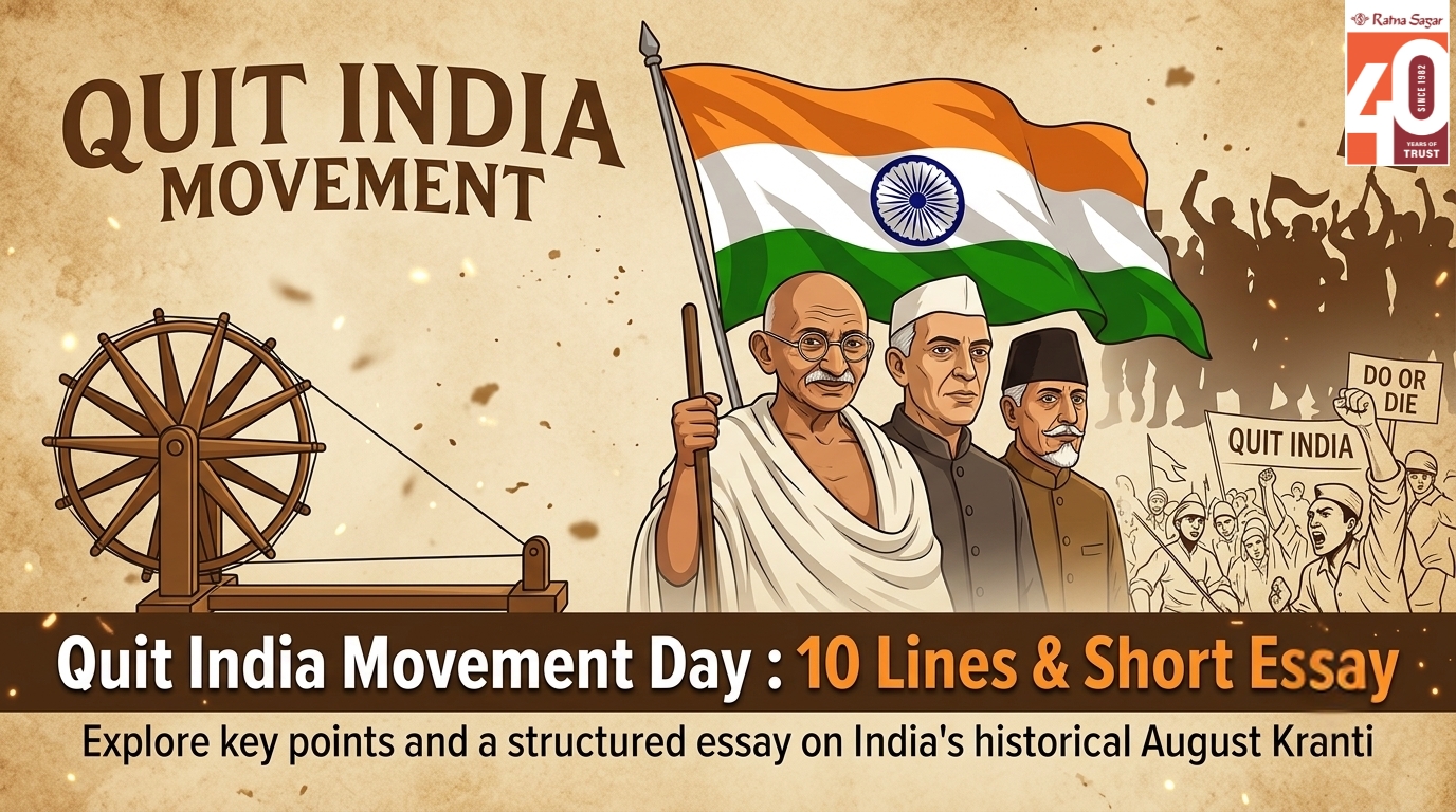 Quit India Movement Day (August Kranti): 10 Lines & Short Essay for Students
